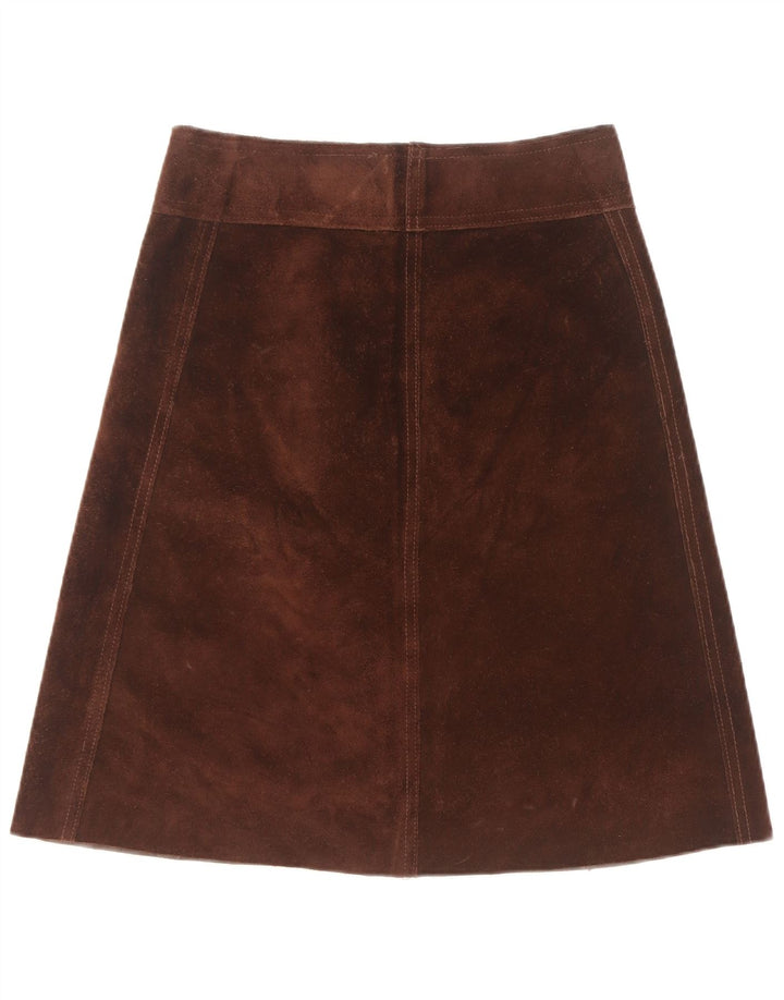 Vintage Damen Wildlederrock W28 Mittelbraun