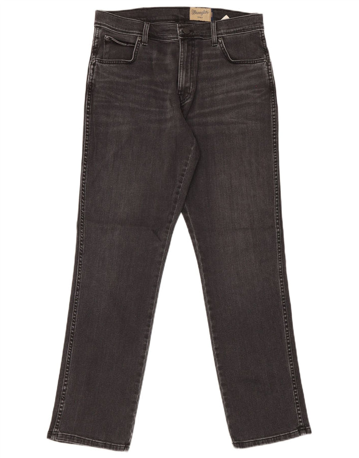 Wrangler Herren Texas Stretch Straight Jeans W34 L32 Schwarze Baumwolle