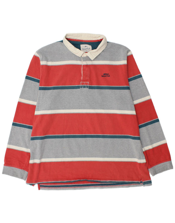 WEIRD FISH Herren Langarm-Rugby-Poloshirt 2XL Mehrfarbig gestreift