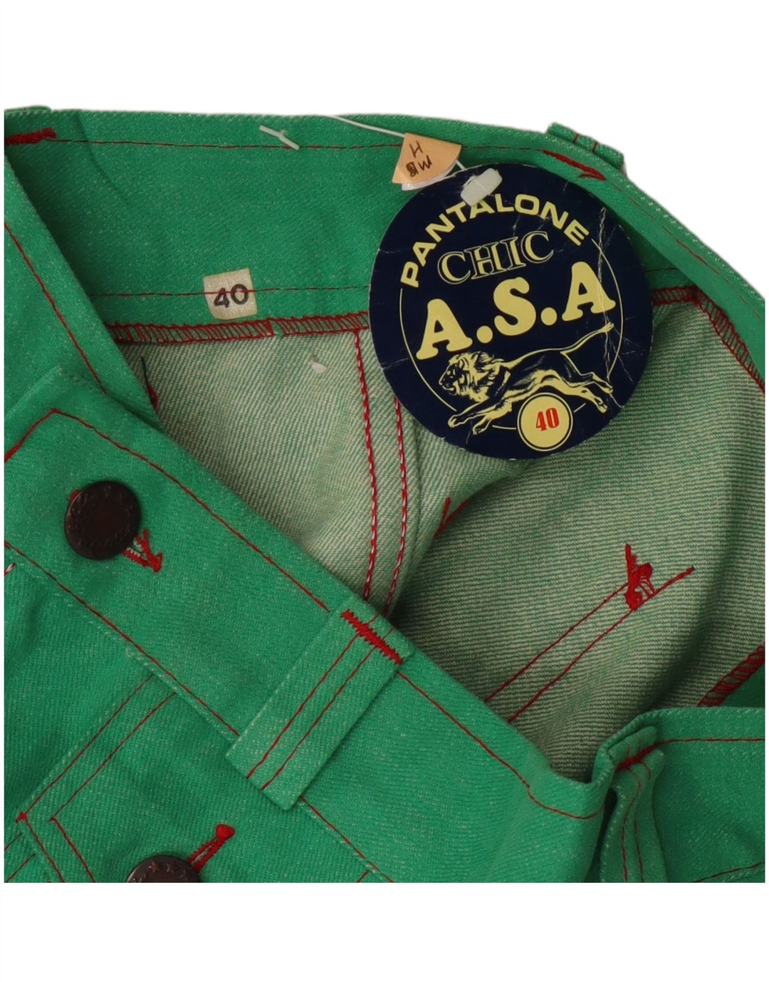 Schicke, ausgestellte Freizeithose für Damen, Gr. 40, Größe S, W24, L28, Grün