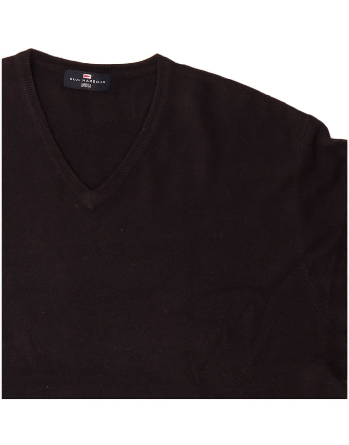 Marks & Spencer Herren Blue Harbor V-Ausschnitt Pullover Pullover 2XL Marineblau