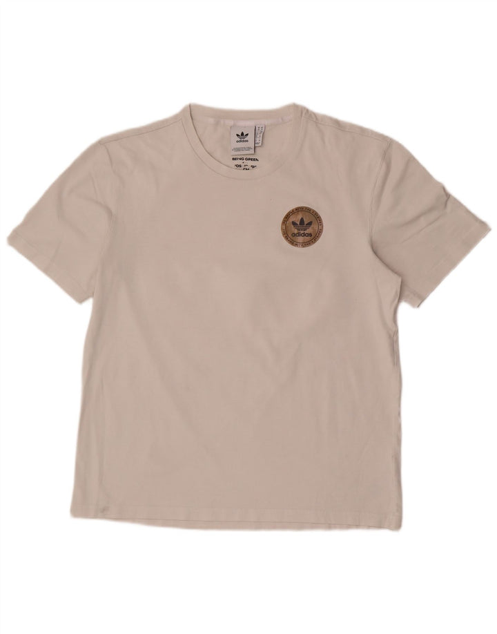 Adidas Herren Grafik-T-Shirt-Oberteil aus mittelweißer Baumwolle