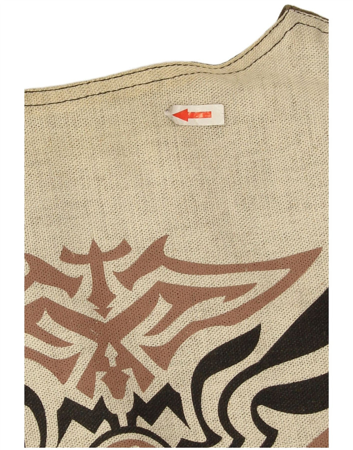 Vintage Herren Grafische Weste Groß Khaki