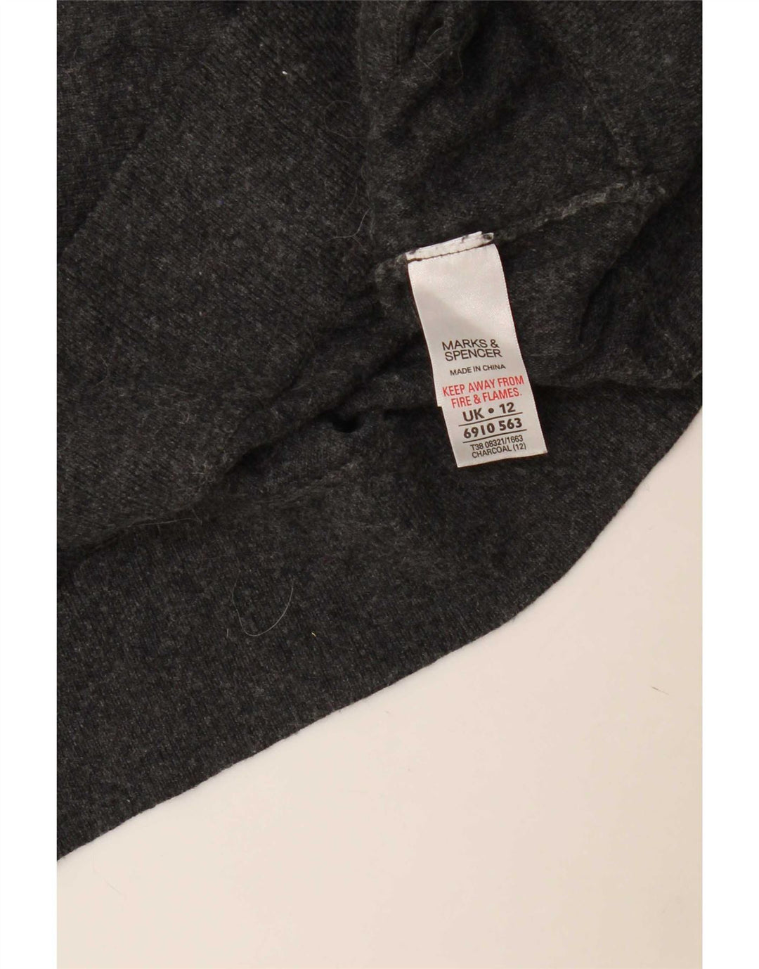 Marks & Spencer Damen Top 3/4 Ärmel UK 12 Mittelgraue Viskose