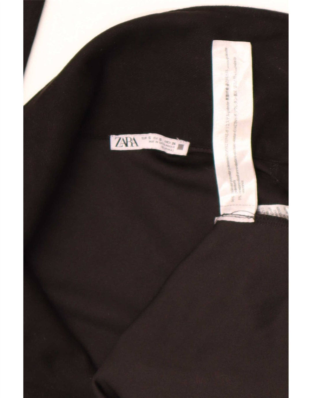 Zara Womens Open Overcoat UK 10 Small Schwarz Polyester