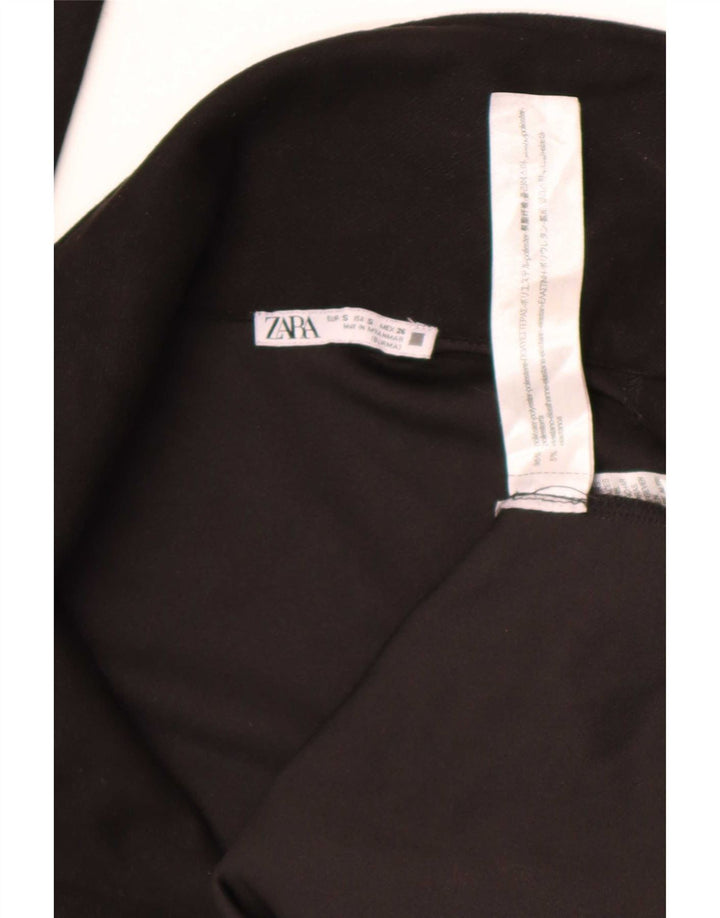 Zara Womens Open Overcoat UK 10 Small Schwarz Polyester