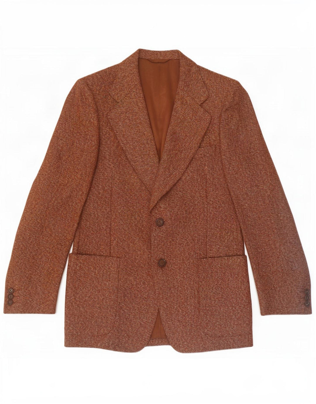 Vintage Herren 2-Knopf-Blazerjacke IT 48 Mittelbraun
