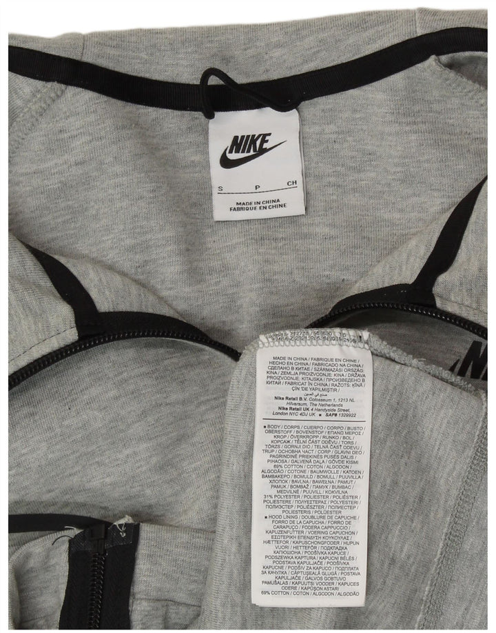 Nike Damen-Pullover mit übergroßem Reißverschluss und Kapuze, Gr. 10, Größe S, grau gefleckte Baumwolle