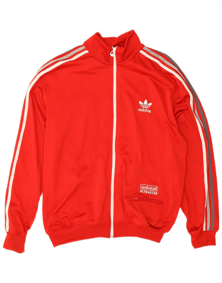 Adidas Herren Grafik-Trainingsanzug-Top-Jacke, großes rotes Polyester