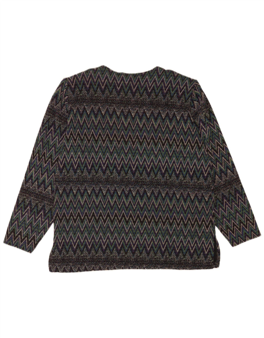 Vintage Damen LangarmBluse Top UK 16 Großes mehrfarbiges Chevron