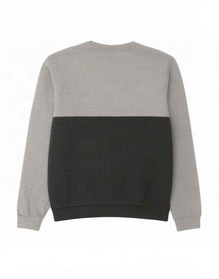 Fila Herren-Sweatshirt-Pullover, große graue Colourblock-Baumwolle