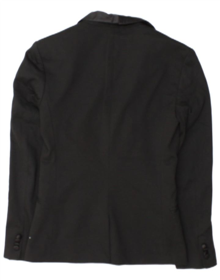 Zara Herren 1-Knopf-Blazerjacke UK 36 Small Schwarz Polyester