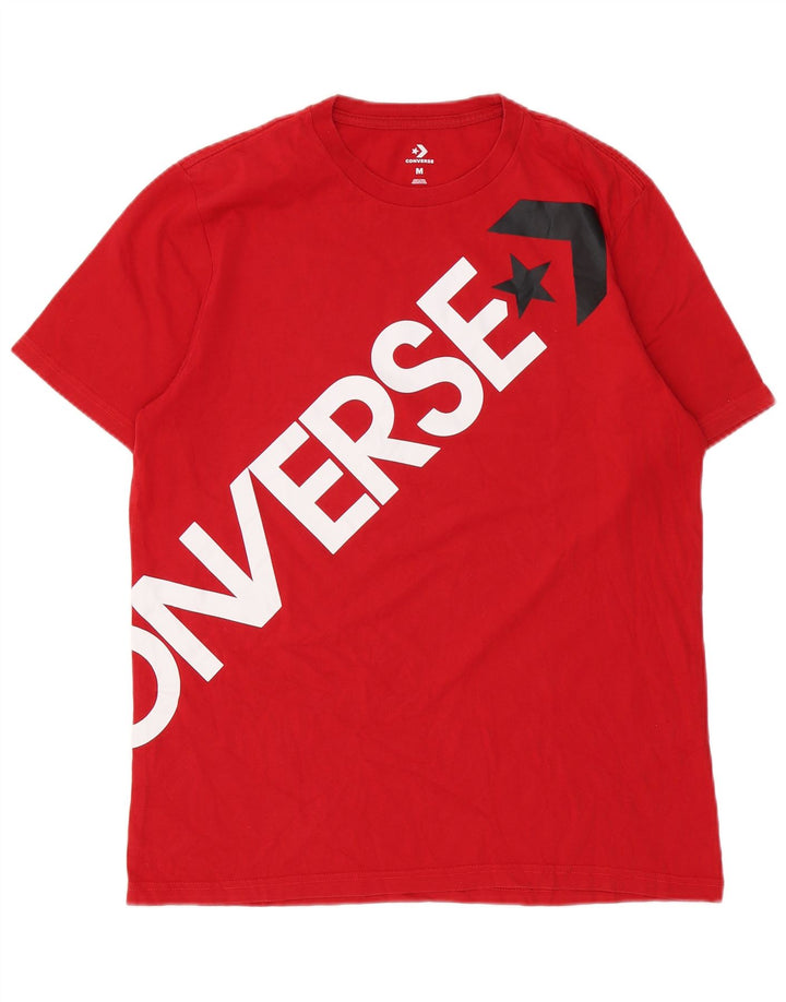 Converse Herren Grafik-T-Shirt-Oberteil aus mittelroter Baumwolle