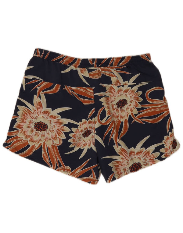 Patagonia Damen Badeshorts UK 10 Small Marineblaues Nylon mit Blumenmuster