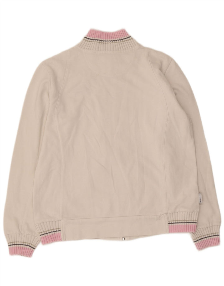 Champion Damen-Trainingsanzug-Top-Jacke, UK 14, Mittelweiß, Colourblock-Baumwolle
