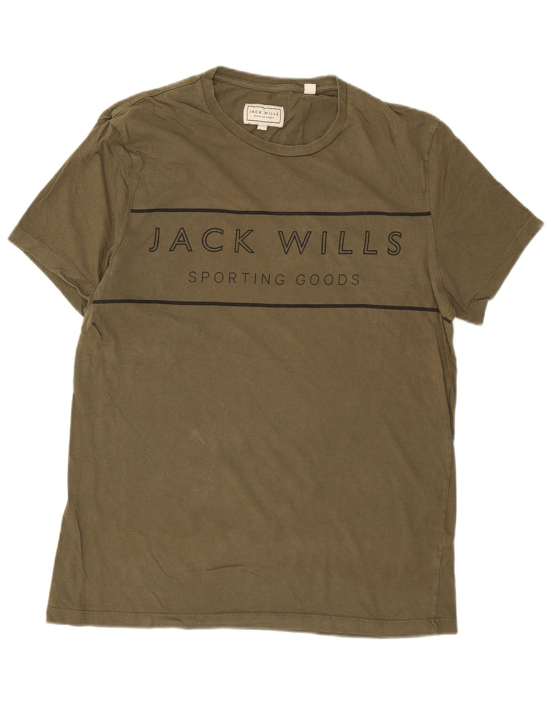 Jack Wills Herren-T-Shirt mit Grafik, mittlere Khaki-Baumwolle