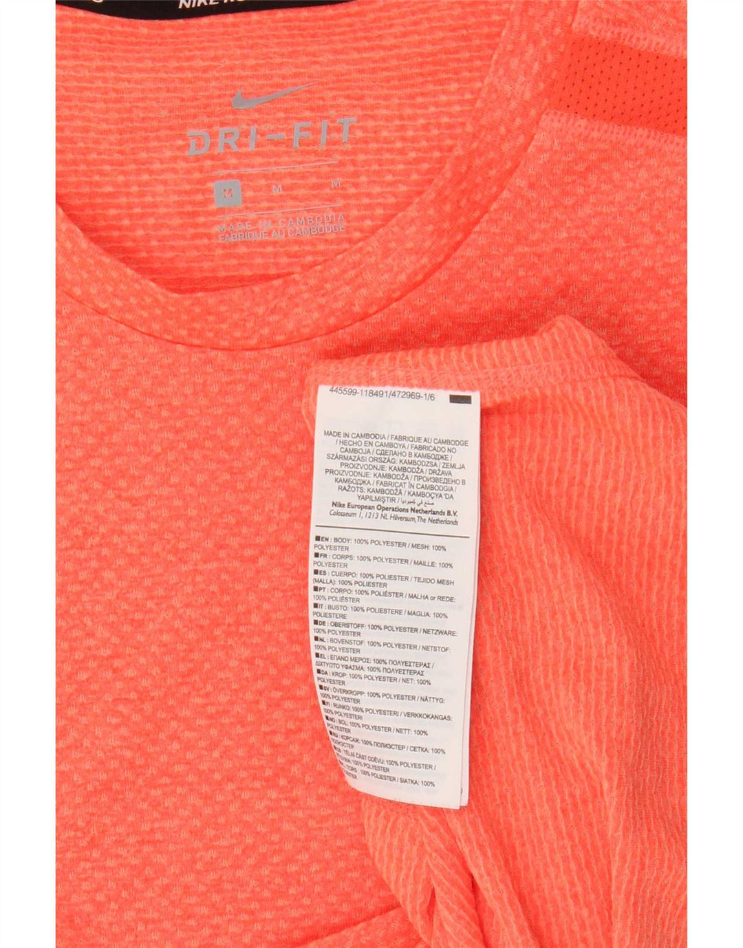 Nike Herren Dri Fit T-Shirt Top Mittelorange Polyester