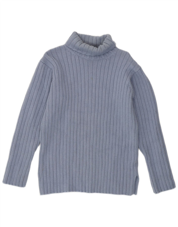 JIGSAW Rollkragenpullover für Damen, UK 14, mittelblaue Wolle