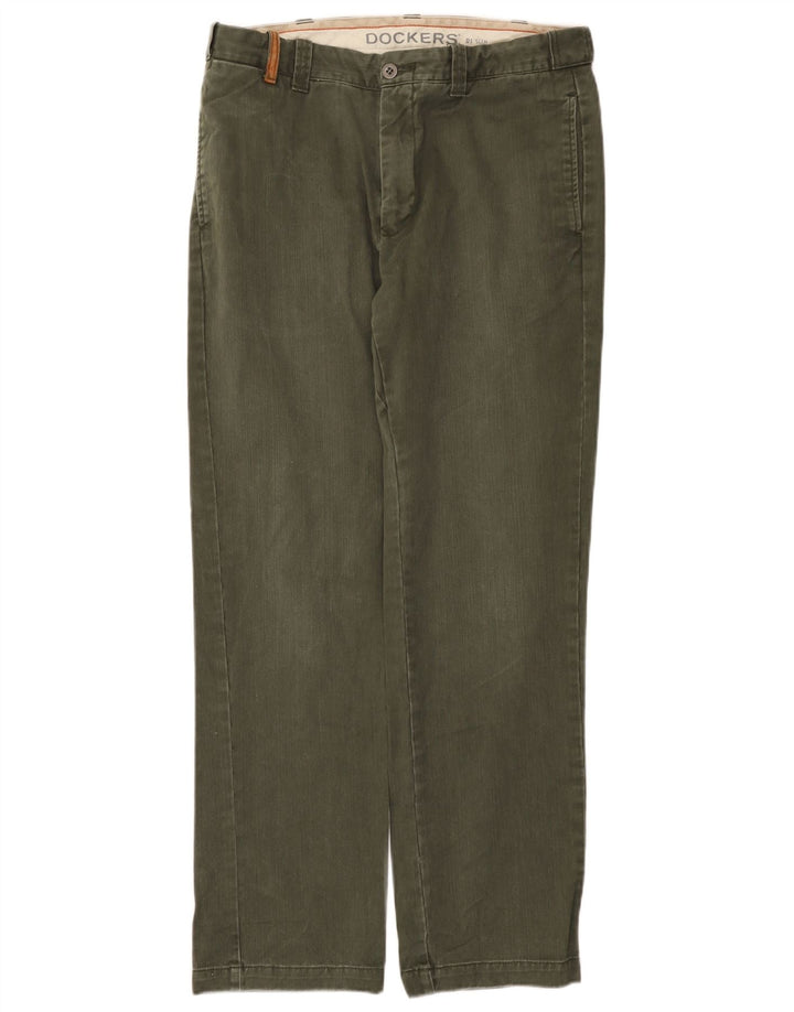 Dockers Herren Straight Jeans W34 L32 Khaki Baumwolle