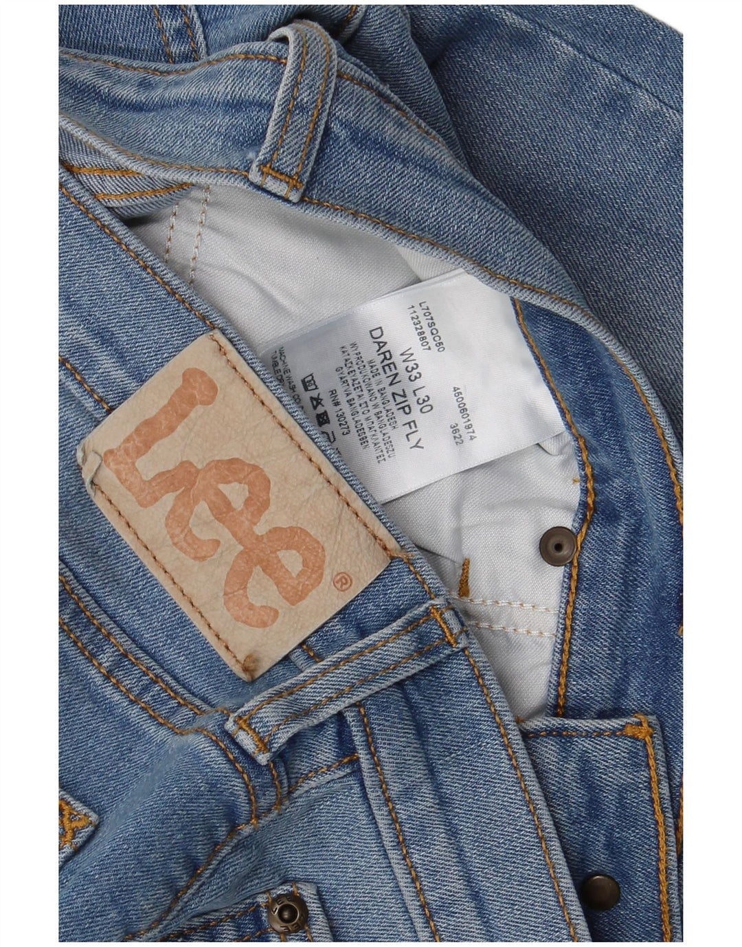 Lee Damen Daren Zip Fly Straight Jeans W33 L30 Blaue Baumwolle