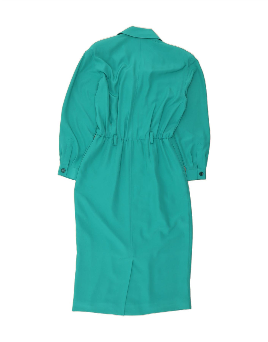 TALBOTS Womens Long Sleeve Shirt Dress US 12 Large Turquoise Polyester Vintage Talbots and Second-Hand Talbots from Messina Hembry 