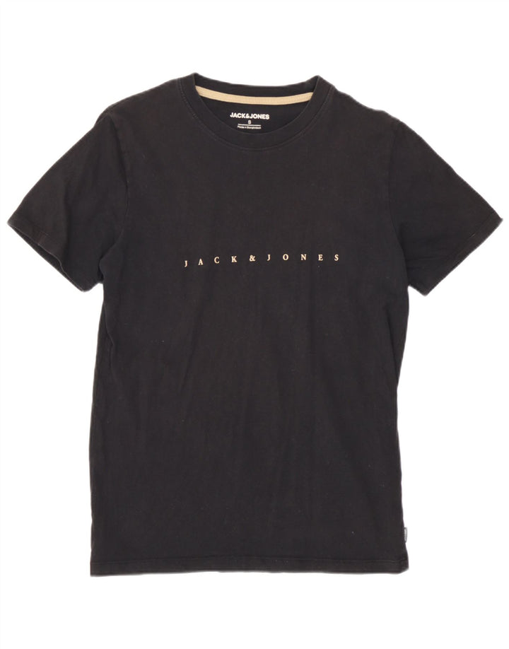 Jack & Jones Herren-T-Shirt mit Grafik, Größe S, schwarze Baumwolle