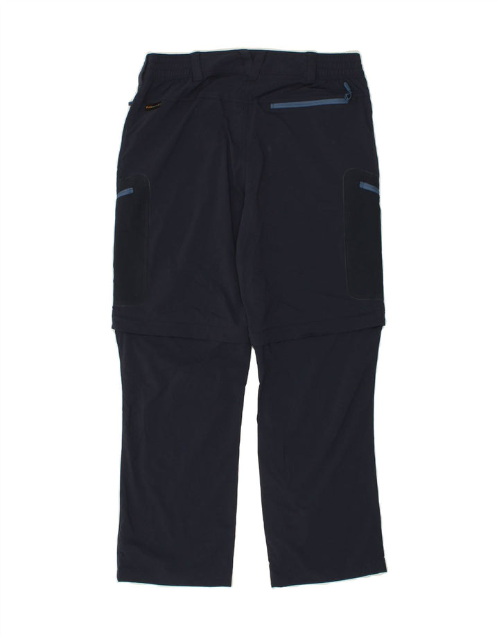 JACK WOLFSKIN Womens Straight Cargo Trousers W32 L25  Navy Blue Polyamide Vintage Jack Wolfskin and Second-Hand Jack Wolfskin from Messina Hembry 