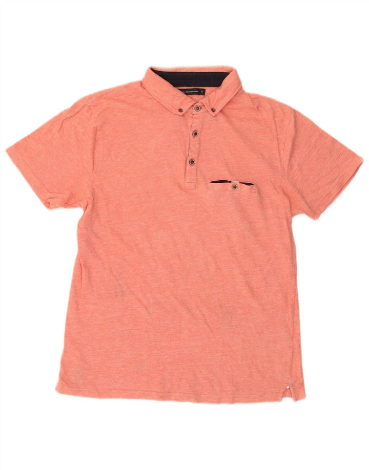 French Connection Herren-Poloshirt aus mittelrosa gesprenkelter Baumwolle