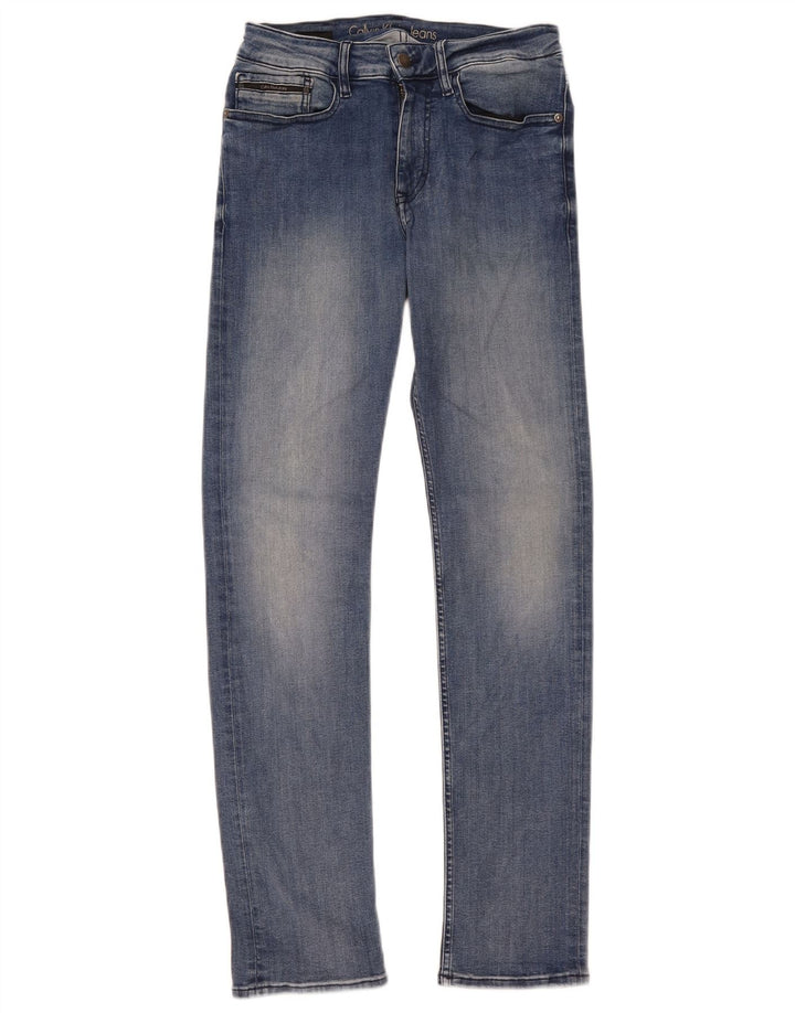 Calvin Klein Damen Slim Jeans W29 L32 Blaue Baumwolle
