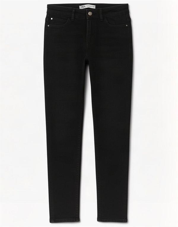 Zara Damen Skinny Jeans EU 36 XS W26 L28 Schwarze Baumwolle