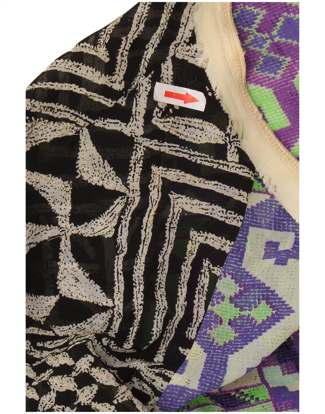 Desigual Damen Blusenoberteil UK 14 Medium Mehrfarbiges Patchwork-Polyester