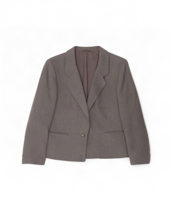St Michael Damen 1-Knopf-Blazer-Jacke, UK 14, große graue Wolle