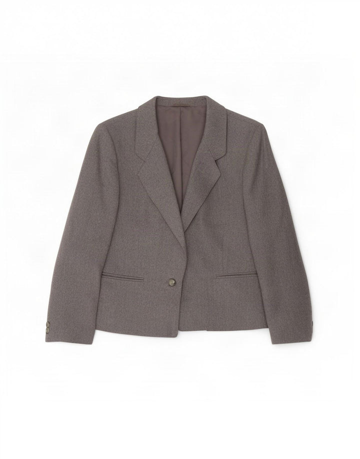 St Michael Damen 1-Knopf-Blazer-Jacke, UK 14, große graue Wolle