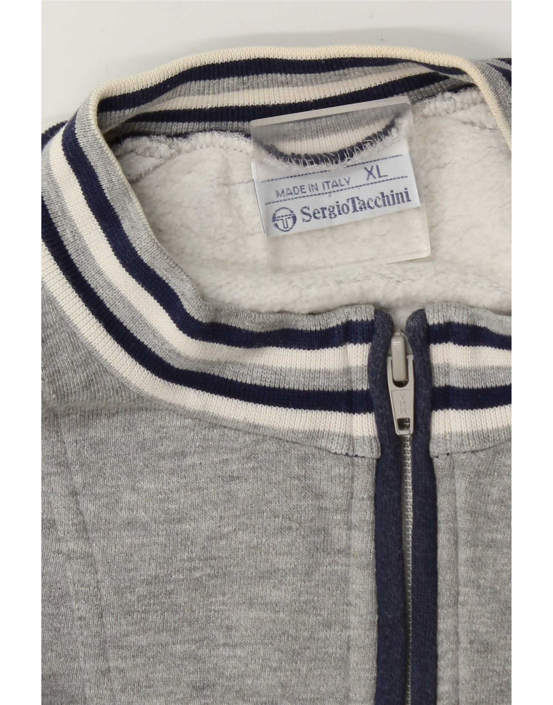 Sergio Tacchini Herren-Sweatshirt mit Reißverschluss am Hals, XL, Grau, Farbblock