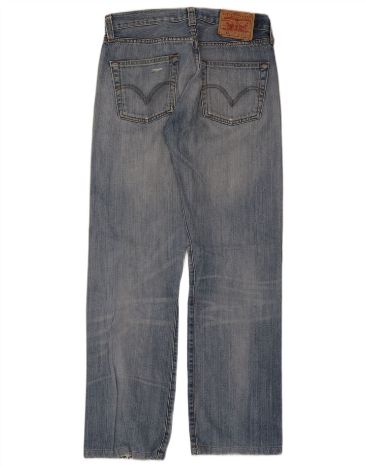 Levi's Herren 501 Distressed Straight Jeans W30 L29 Blaue Baumwolle