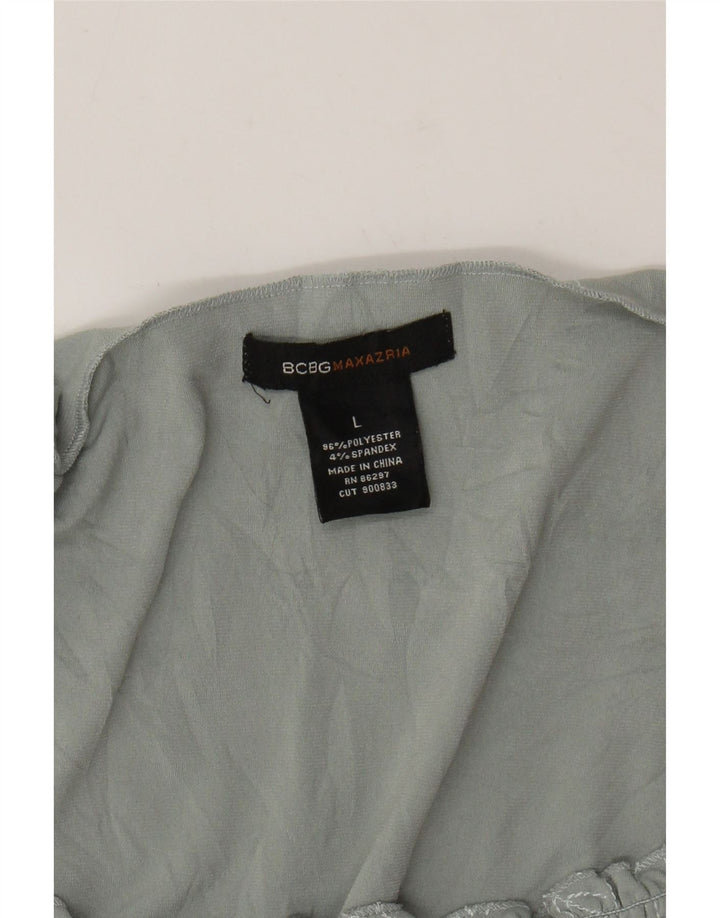 BCBGMAXAZRIA Damen-Tunika-Oberteil, UK-Größe 44, Größe L, grünes Blumenmuster, Polyester