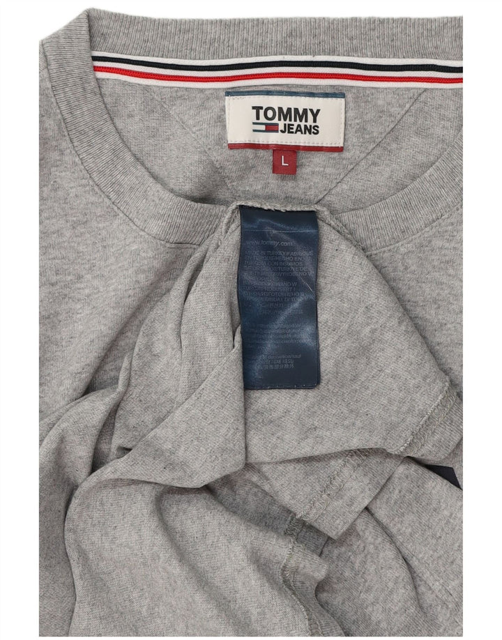 TOMMY HILFIGER Herren Grafik T-Shirt Top Large Grau Baumwolle