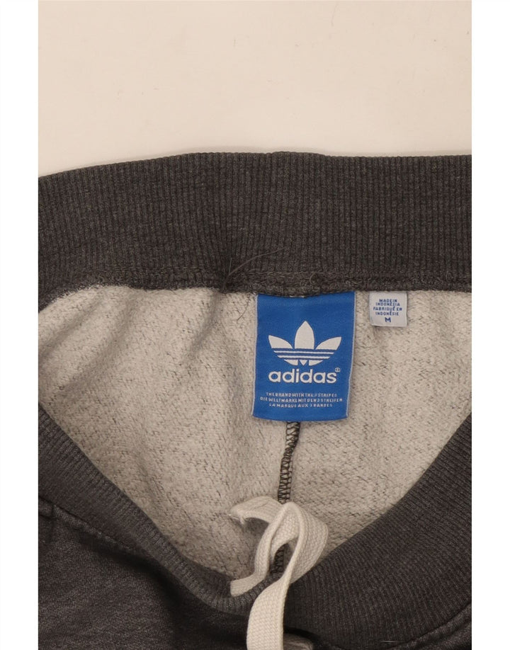 ADIDAS Herren-Trainingsanzug mit grafischem Muster, mittelgraue Baumwolle