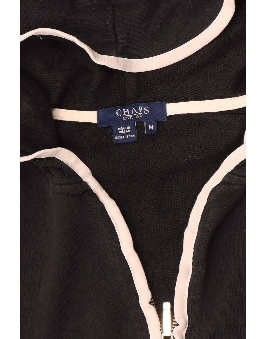 Chaps Damen Zip Hoodie Pullover UK 14 Medium Schwarz