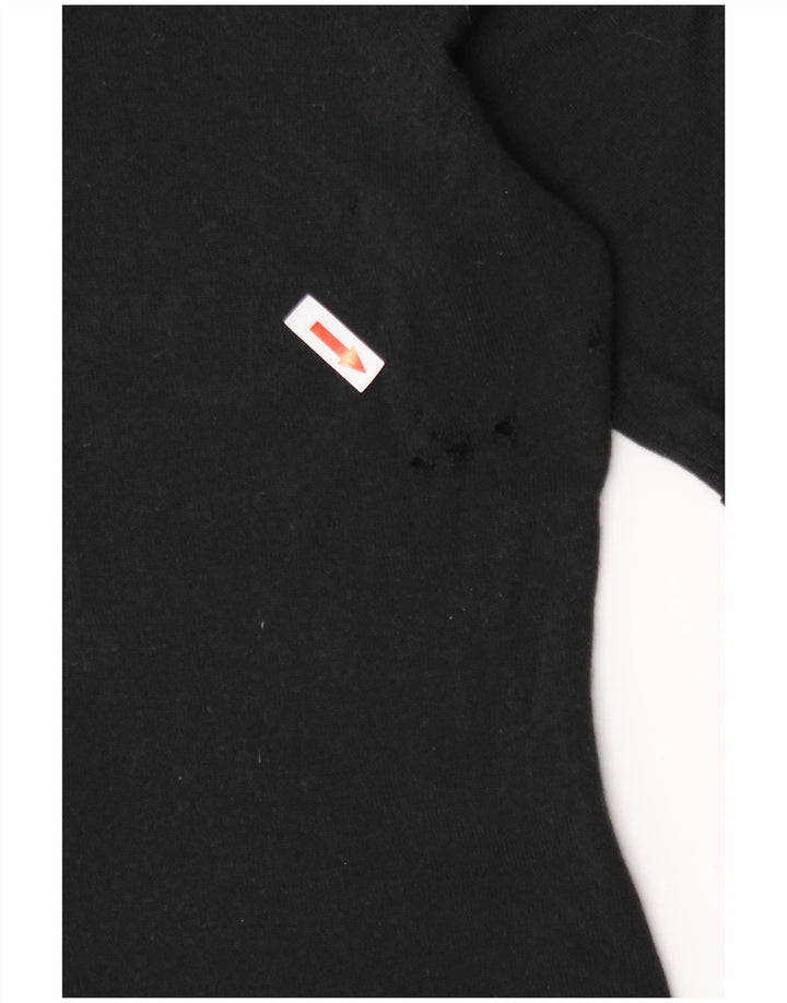 Hugo Boss Damen-Pullover mit Rüschen vorne und Rundhalsausschnitt, Gr. 8, Schwarz