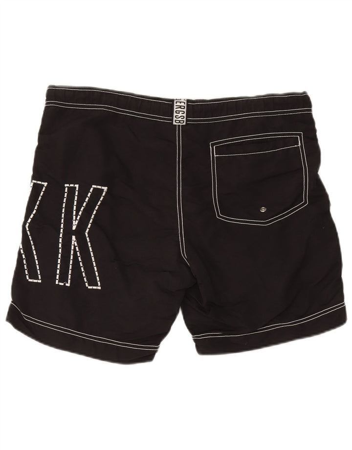 Bikkembergs Herren-Badeshorts mit Grafik, mittelschwarz, Polyester