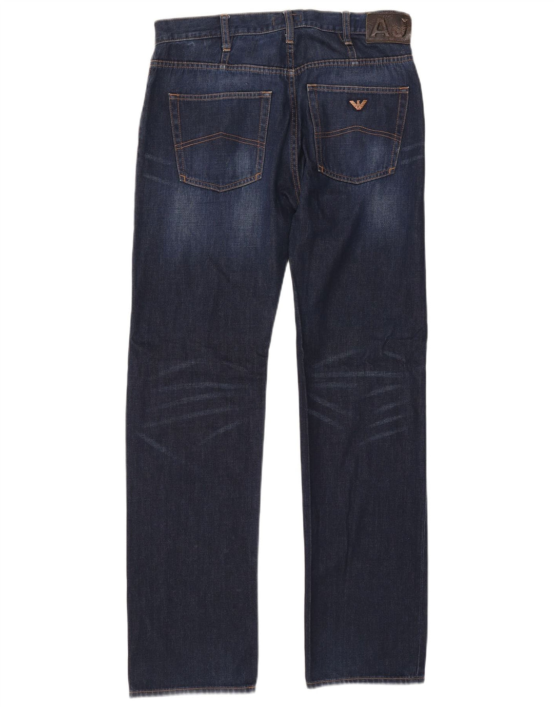 ARMANI Herren Straight Jeans W32 L32 Marineblaue Baumwolle