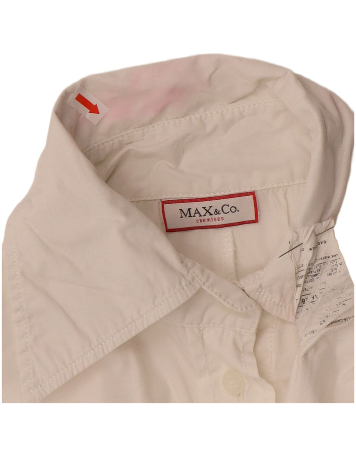Max & Co. Damen-Unterhemd, UK 12, mittelweiße Baumwolle
