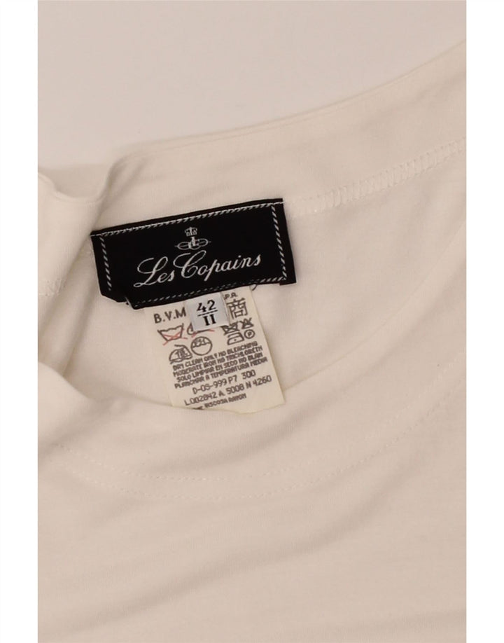 LES COPAINS Womens T-Shirt Top IT 42 Medium White Viscose Vintage Les Copains and Second-Hand Les Copains from Messina Hembry 