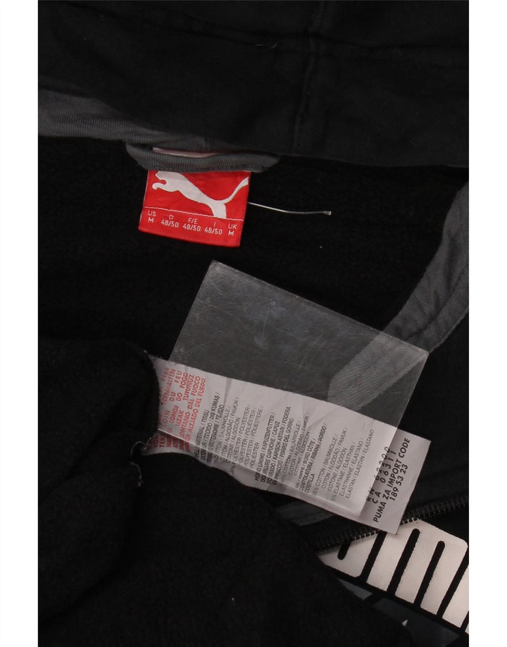 Puma Herren-Kapuzenpullover mit grafischem Reißverschluss, mittelschwarz, Baumwolle