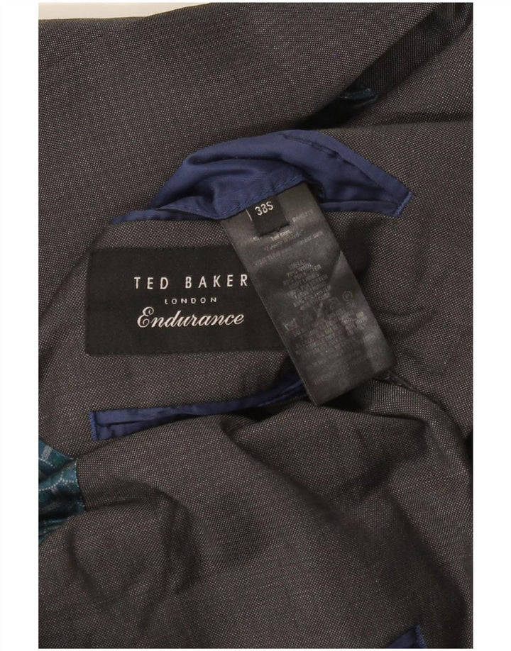 Ted Baker Slim Fit 2-Knopf-Blazer für Herren, UK 38, mittelgraue Wolle
