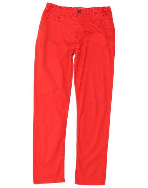 Tommy Hilfiger Slim Chino-Hose für Jungen, 15–16 Jahre, W32 L32, rote Baumwolle