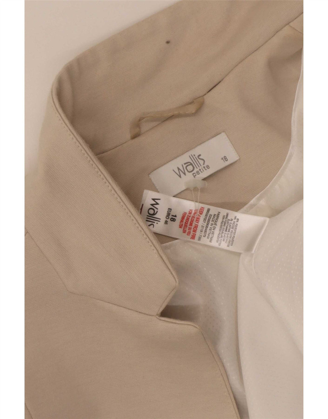 Wallis Damen-Blazer mit 3/4-Ärmeln, offen, UK 18, XL, Beige, Polyester
