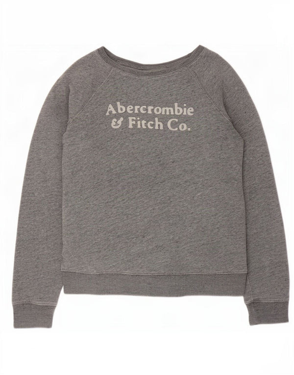 Abercrombie & Fitch Womens Sweatshirt Jumper UK 16 Large Grey Flecked