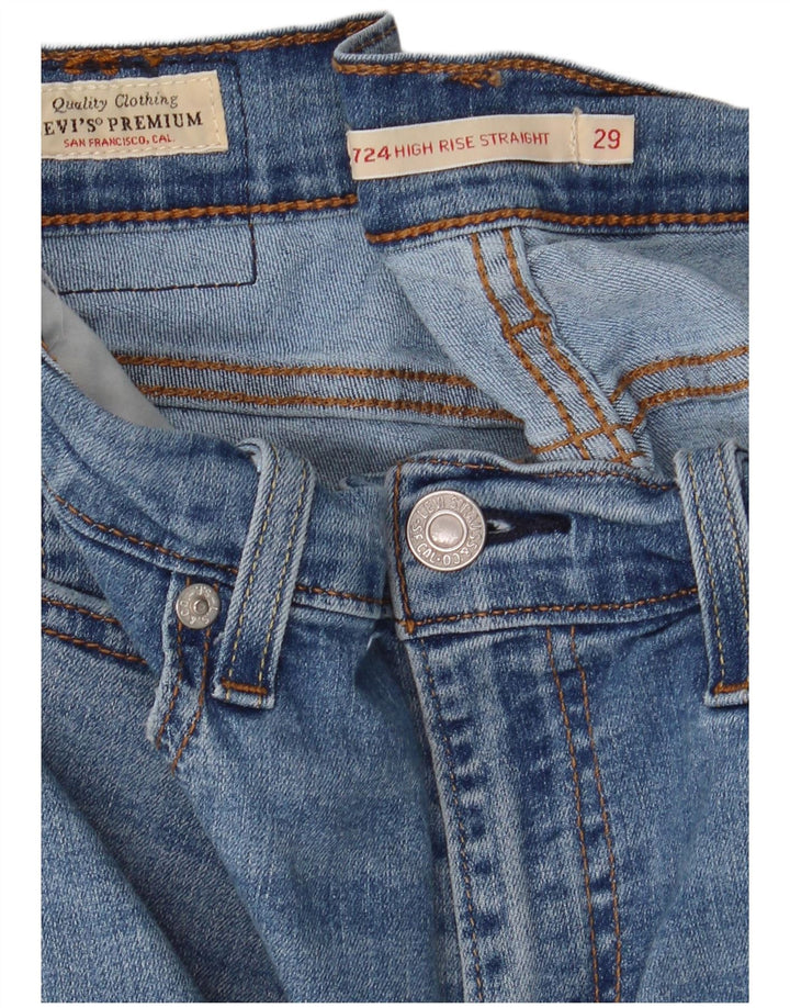 Levi's Damen 724 High Rise Straight Jeans W29 L30 Blau